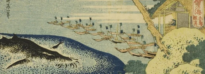 上方の捕鯨船団