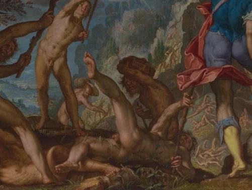 逆さまに落下する巨人