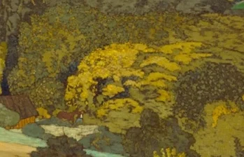 鮮やかな黄色の木々