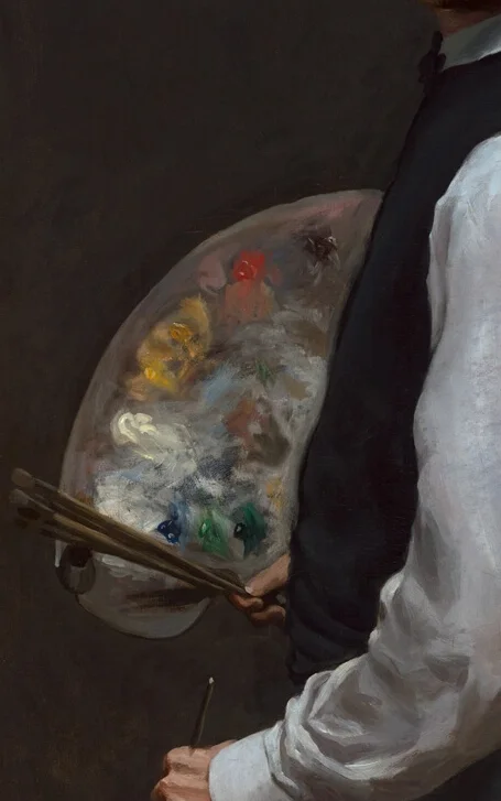 絵具の載った木製パレット