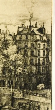 右端のオスマン様式のビル