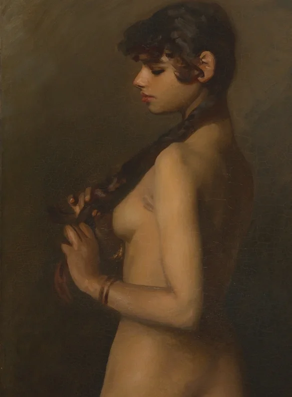 長く太い三つ編み