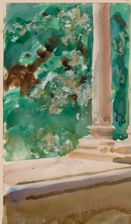 左側の緑の茂み