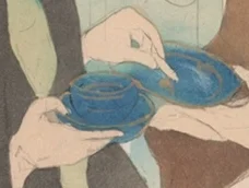 青いティーカップとソーサー