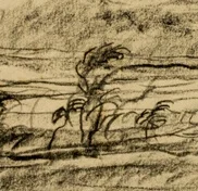 風に吹かれる木