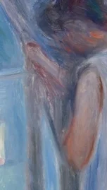 カーテンを掴む手