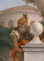 壁越しに覗く兵士ウバルド