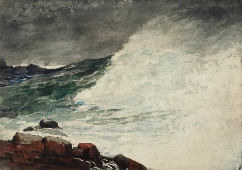 large breaking white wave