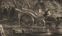 川を渡る荷馬車