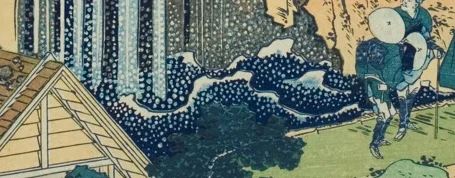 滝壺の渦巻く波