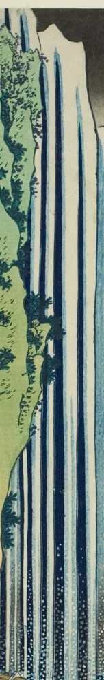 滝の濃紺の垂直線