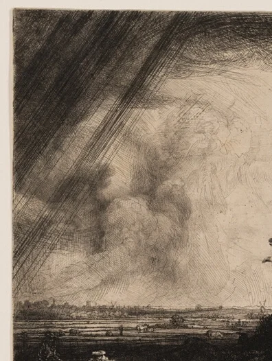 降り注ぐ雨を表現する斜線