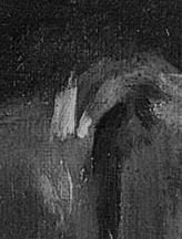 扉に置かれた左手