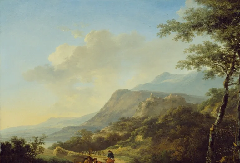 黄金色に輝く夕暮れの空