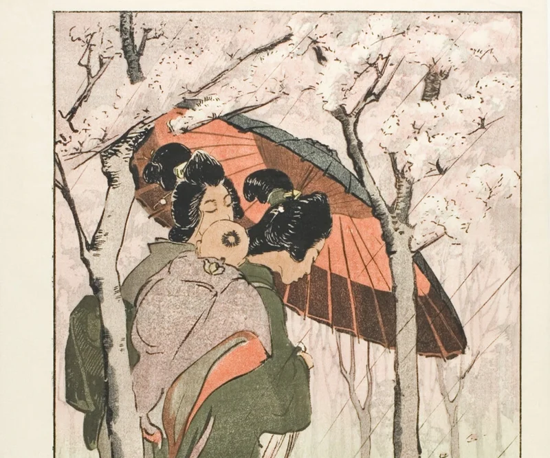 大きな赤い番傘