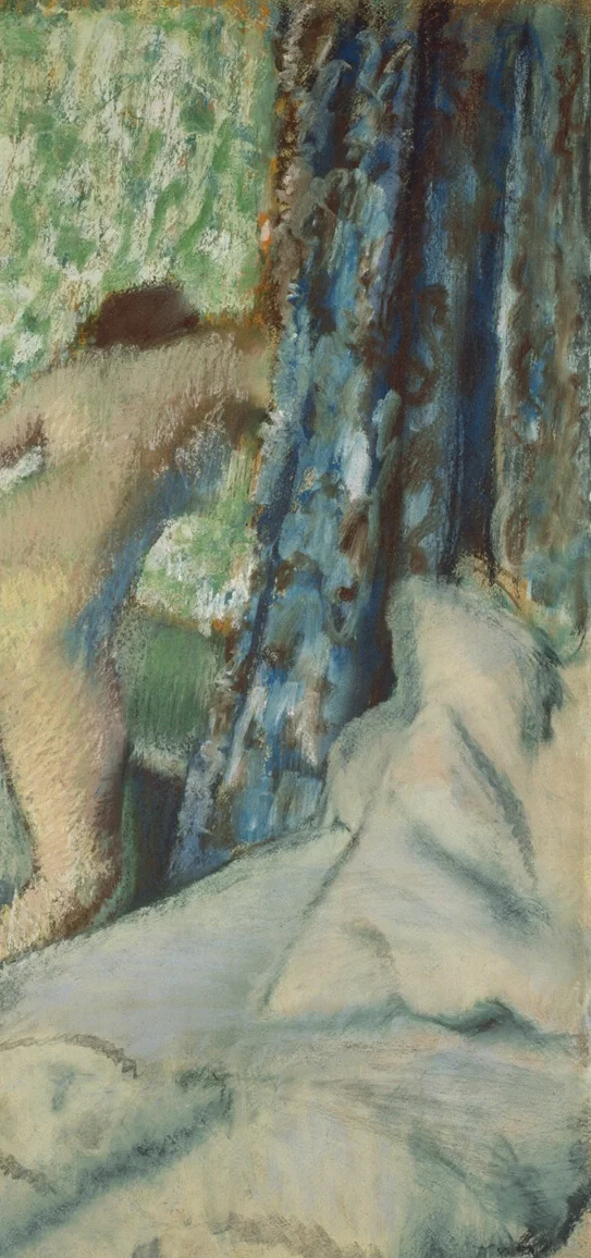 青い模様のカーテン