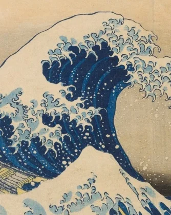 波の深い紺青色の部分