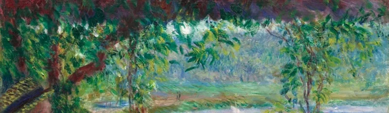 画面上部を覆う緑の葉