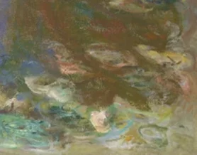 右下の明るい睡蓮の葉と花