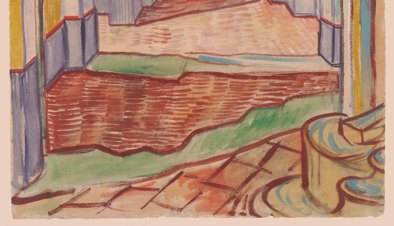 床に映る緑色の光の反射