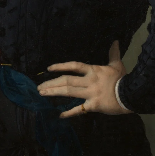 腰に当てた左手