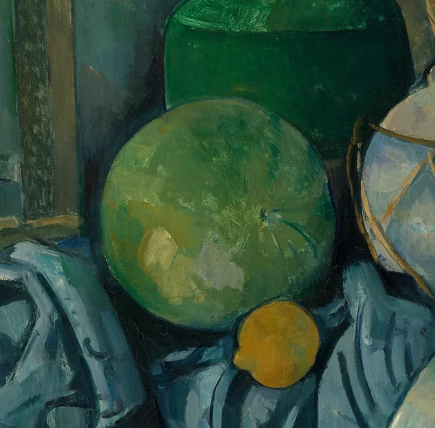 大きな緑色の果実（メロン）