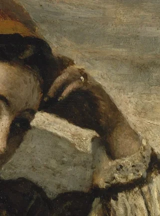 頭を支える左手