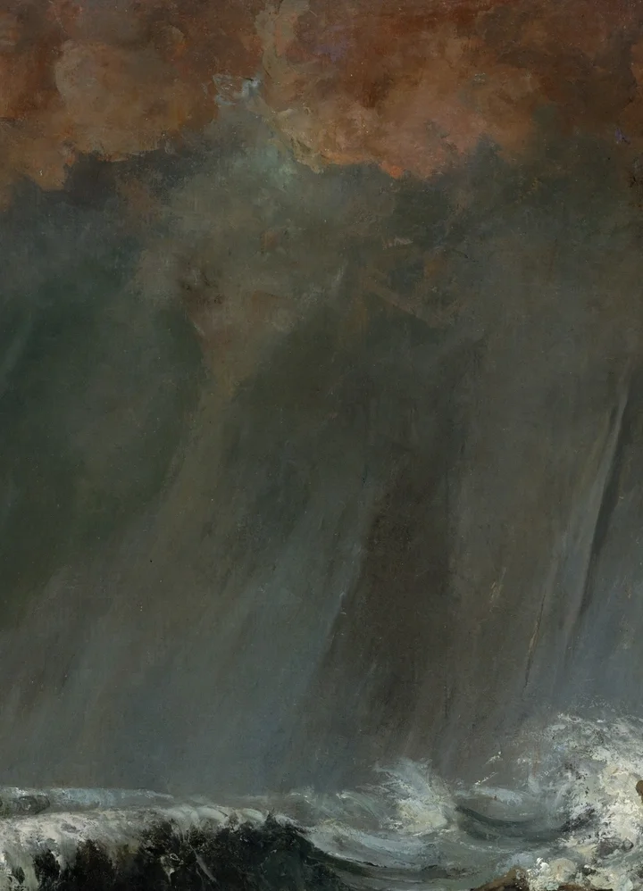 streaks of falling rain