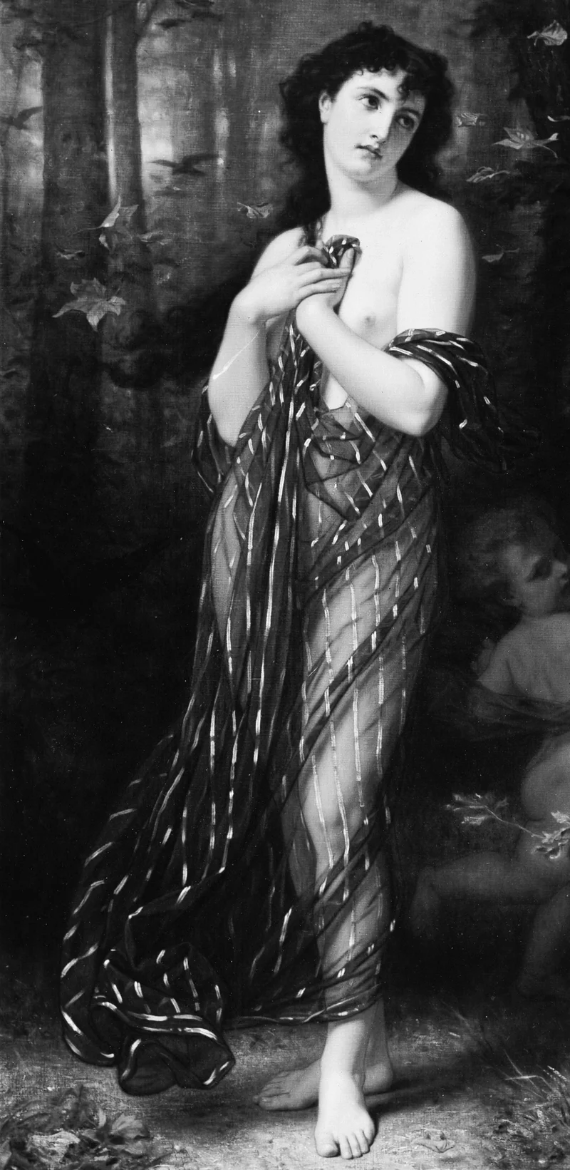 ストライプ模様の透ける布