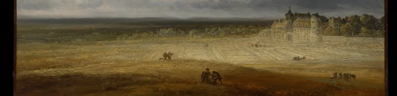 耕された明るい色の畑