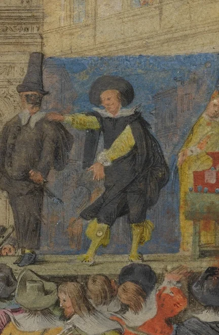 ジェスチャーをする役者