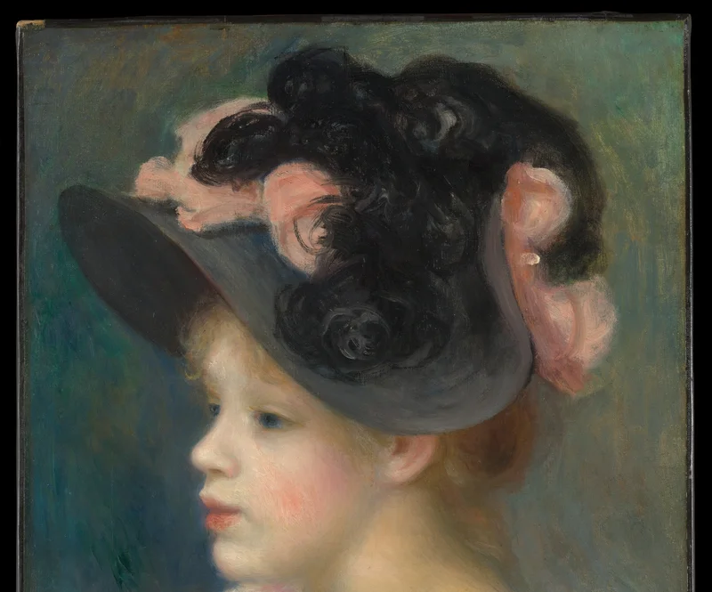 装飾的な黒とピンクの帽子