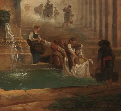 洗濯をする女性たちのグループ