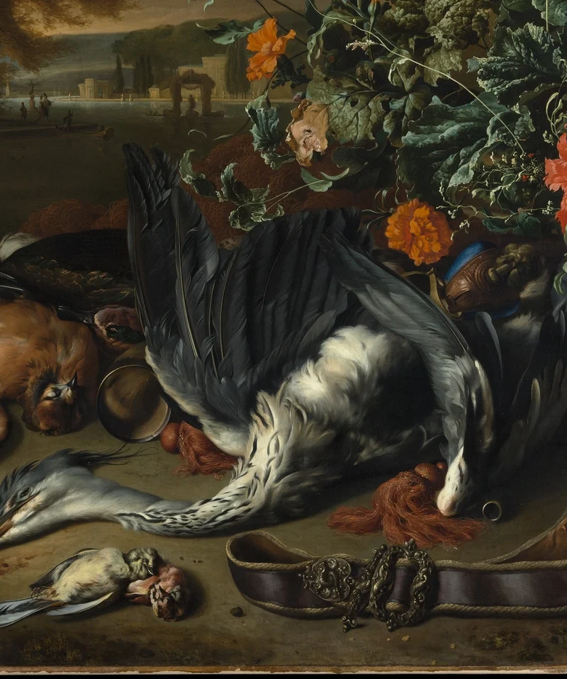 アオサギの広げられた黒い翼