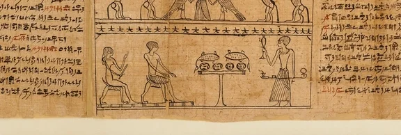 供物を捧げるイムホテプの場面