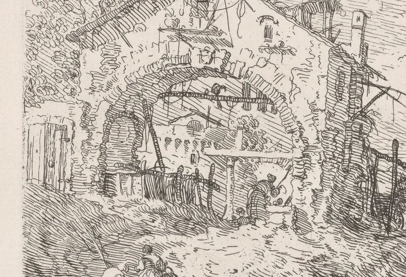 建物の大きなアーチ（アーケード）