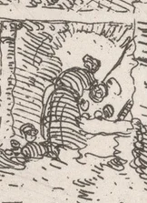 井戸で水を汲む人物